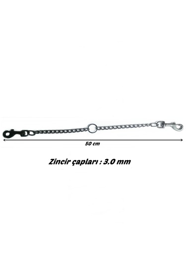 Nunbell Professional Zincir İkili Köpek Yürüyüş Gezdirme Tasma Bağlantısı Siyah