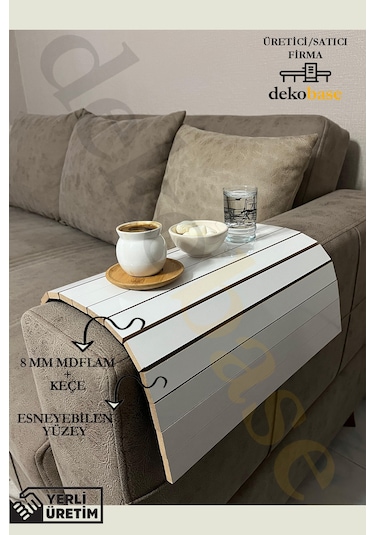 Beyaz Renk Çok Amaçlı Koltuk Kenar Sehpası, Supla, Yemek Servis Altlığı Beyaz