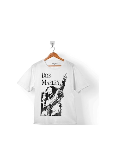 Reggae Bob Marley Gitar Sahne Müzik Kralı Çocuk Tişört 001