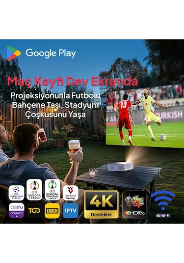 Vankyo Aurzen D1g Android Google Tv 4k Destekli Projeksiyon Cihazı +hdr10+auto Focus+auto Keystone+6g Wifi+6.1bt+dolby Ses Sistemi - Ps5/ps4/xbox