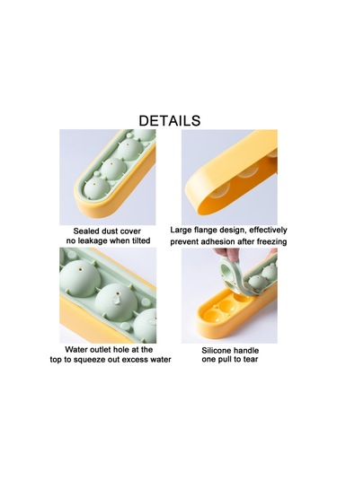 Ev Yapımı Hızlı Dondurulmuş Buz Küpü Depolama Silikon Kalıp Yellow Green Gri