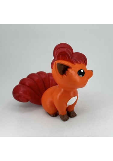 Vulpix Pokemon Kendi Biblonu Kendin Boya Seti - 3 Boyutlu Sevimli Biblolar + 5 Akrilik Boya + Fırça