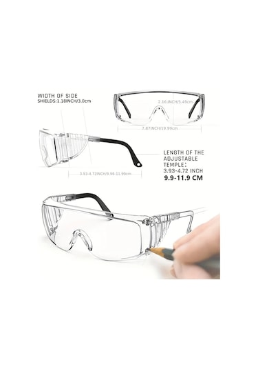 Willowhaven Transparent Anti Fog Güvenlik Gözlüğü Ayarlanabilir Şakaklık Rahat Burun Pedi İş Endüstriyel Kullanım