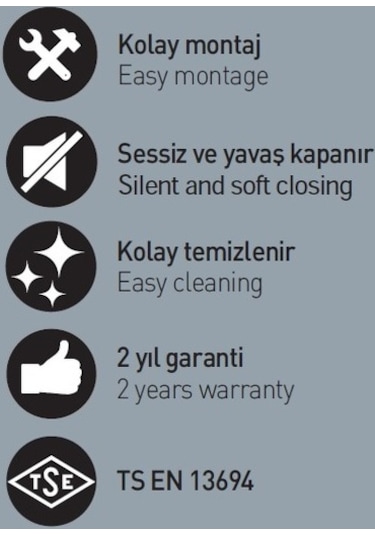 T - may Smart Soft Close Yavaş Kapanan Amortisörlü Klozet Kapağı