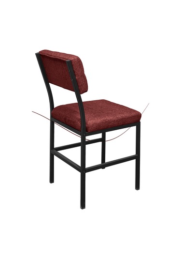 Nemeron İkon Mutfak Sandalyesi Keten Kumaş Metal Sandalye Silinebilir Kafe Salon Sandalyesi - Kırmızı Kırmızı