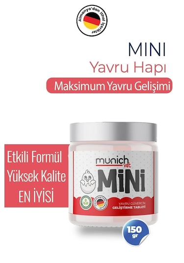 Munich Vet Mini Yavru Büyüme Ve Gelişme Hapı150gr Özel Kaplamalı