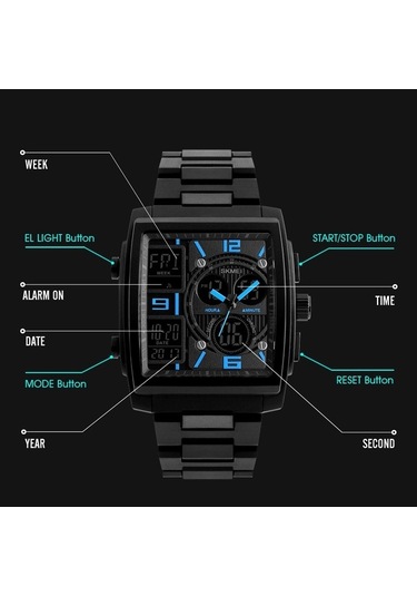 Fastbuy Skmeı 1274 Erkek Spor Saati - Mavi, Çok Renkli, Many Fonksiyonlar Çok Renkli