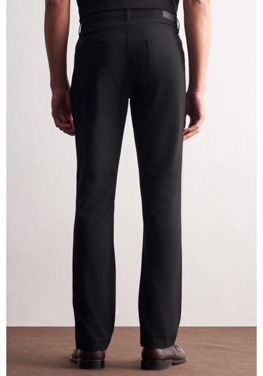 Siyah 5 Cep Düz Paça Esnek Slim Fit Casual Pantolon 1003255157 Siyah
