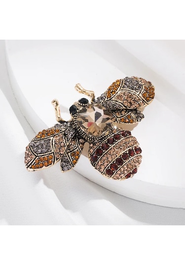 Vintage Klasik Kadınlar Lüks Arı Kristal Broş Takı Büyük Rhinesotne Metal Style 3 Style 3 Çok Renkli