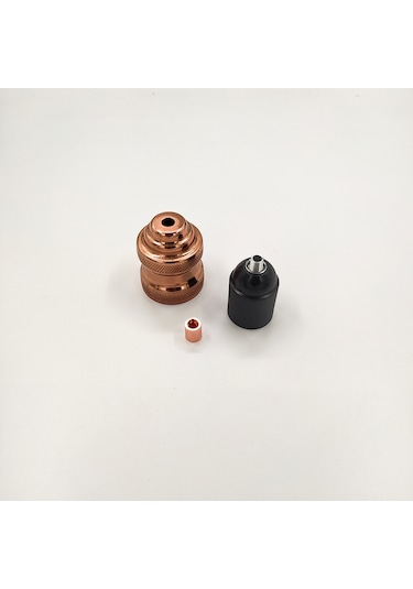 Metal Desenli Lale E27 Duy Bakır Renk Ve Demir Kablo Kilidi