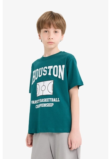 DeFacto Erkek Çocuk 2'li Takım Baskılı Kısa Kollu Tişört Beli Lastikli Şort F1227A825HSGN146