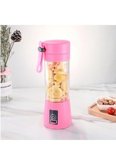 Portatif Taşınabilir El Blender 380 Ml Usb Şarjlı-391 Pembe