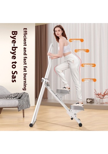 Katlanabilir Dikey Tırmanma Aleti Beyaz Evde Kardiyo, Yağ Yakma, Tırmanış Egzersiz Cihazı Beyaz