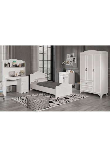 Baby Darling Lisa 3 Kapaklı Dolap Beyaz %100 Mdf Beyaz