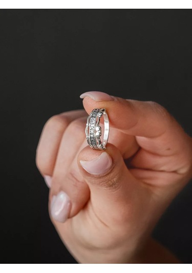 Voznesenskij Uvelirnyj Zavod 925 Ayar Gümüş "kurtar Ve Sakla" Yüzük 163577983 Gri