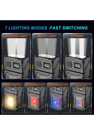Açık Yüksek Parlaklık Küçük Çelik Tabanca Gece Lambası Çift Işık Siyah