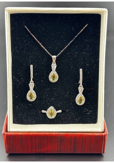 Bayan Gümüş Kolye Yüzük Küpe Seti Hcz-model Frrewww Gümüş