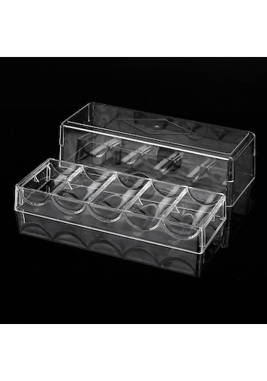 Poker Cips Kutusu Akrilik Ince Cips Şeffaf Kutu Casino Kumar Cips Saklama Kutusu Kapaklı Para Koleksiyonu Tutucu Kutuları