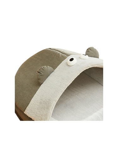 Homyl Pet Mağara Yatağı Yıkanabilir Sıcak Kulübe L-gri