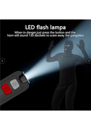 Sones Af-2002 130db Şarj Edilebilir Kurt Önleyici Alarm Kendini Savunma Cihazı Beyaz