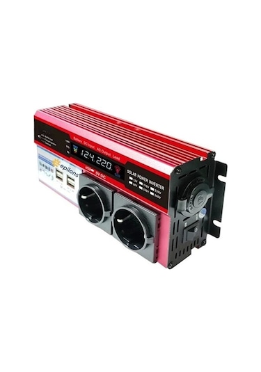 12v 2000w Modifiye Sinüs İnverter Araç Ve Güneş Enerjisi Uyumlu, Çift Usb, Çift Priz Ve Çakmaklık Ep