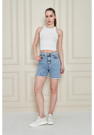 Kar Yikama Puskul Detayli Sort Mavi