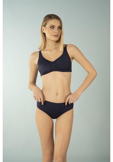 Estiva Luplu Toparlayıcı Yüksek Bel Bikini Takımı - Lacivert