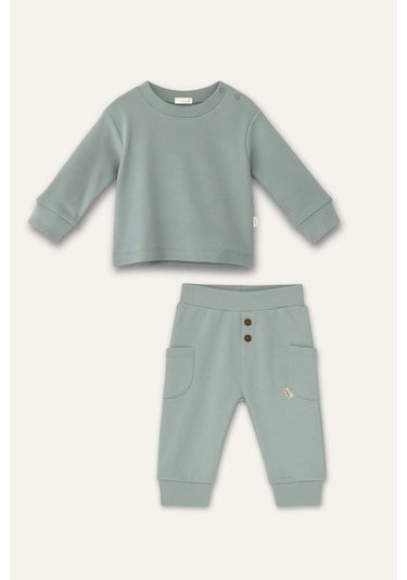 Mininio Unisex Bebek Organik İkili Takım - Mint Mint
