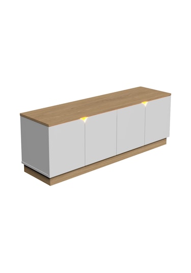 Bohem 150 Cm Ledli Tv Ünitesi Mdf Kapak Ceviz - Beyaz