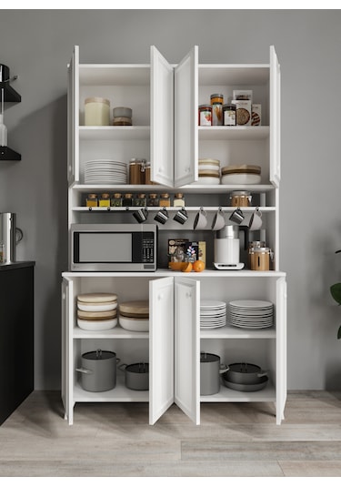 Stella Country Kahve Köşesi Beyaz, Erzak Dolabı, Kiler Dolabı