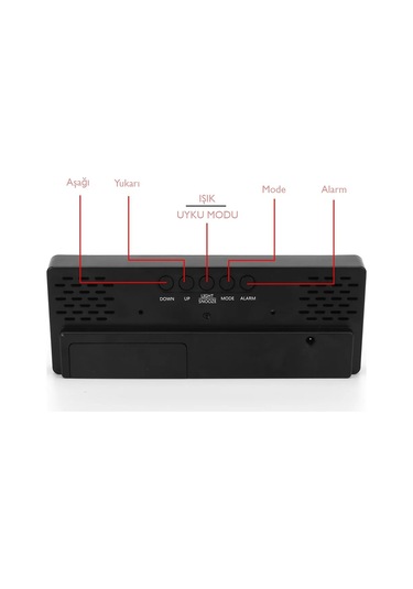 Techtic Alarmlı Termometreli Led Dijital Masa Saati
