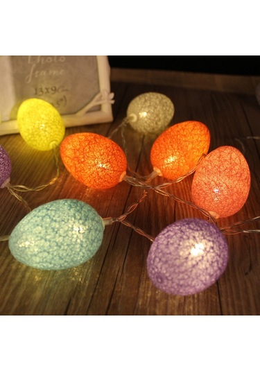 Sones 3.5m 110v 20 Led Pamuk İplik Renkli Yumurta Lamba Dizisi Paskalya Tatil Partisi Ev Dekoratif Işık Renkli Işık Diğer