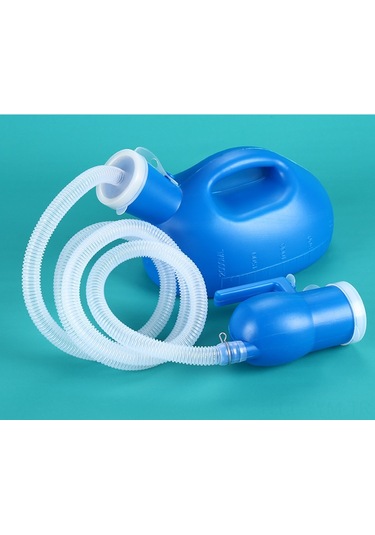 Geeksen Erkekler İçin 2000ml Plastik Idrar Kabı, 1.6m Borulu, Ölçülü Ve Kapaklı, Araç Ve Gece Kullanıma Uygun Taşınabilir İdrar Alıcı