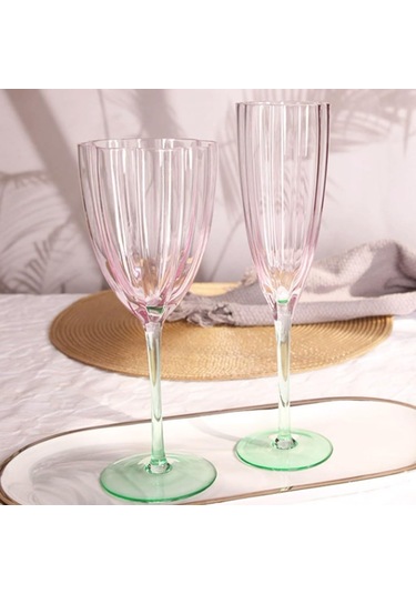 Vintage Gözlükler Açık Cam Kokteyl Gözlükleri Uzun Köklü Yaratıcı Şampanya Gözlükleri