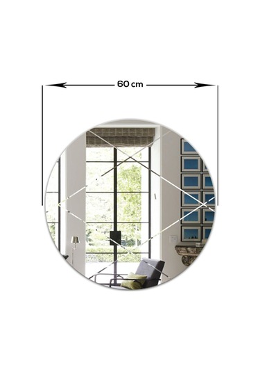Ayna | Düz Ayna | Baklava Kanallı | Çap60Cm Şeffaf