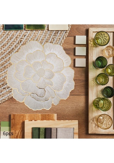 Suntek 6pcs Placemats Yemek Masası Yer Paspas Dekor Mutfak Ev Altın