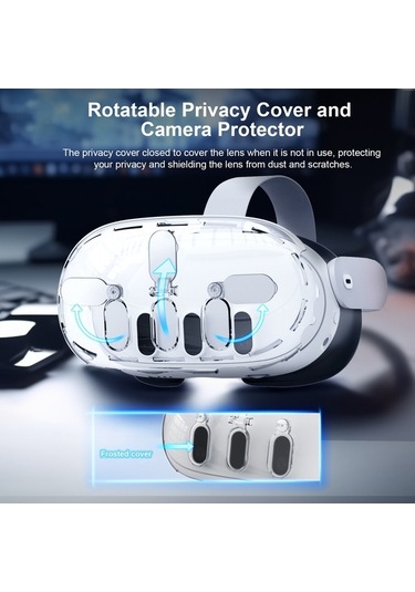 Pazly Jys Jys-mq012 Meta Quest 3 Vr Kılıf, Şeffaf Pc Kapağı, Kamera Lens Koruyucu - Şeffaf Turuncu Küçük Boyutlu Versiyon Şeffaf Turuncu