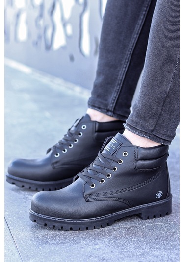 Vojo Arex Suya Dayanıklı Casual Kışlık Erkek Bot 267800001819 91 Siyah-cilt Siyah-cilt Siyah