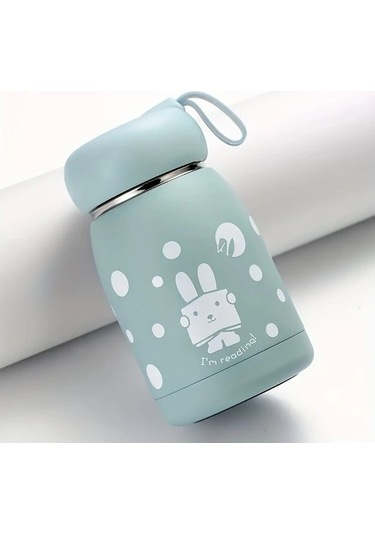 Trendooze Gaojunshop01 Yeşil Tavşan Matara, Yalıtımlı Paslanmaz Çelik Termos Yeşil
