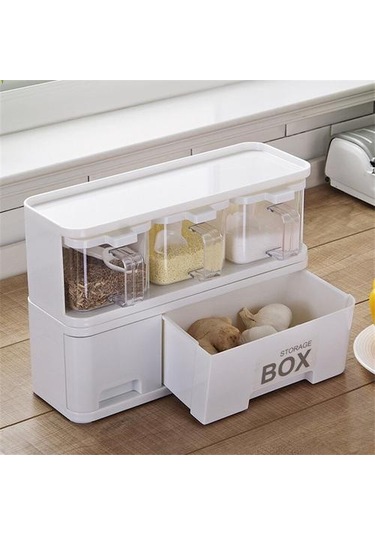 Mutfak Baharat Rafı Biber Çalkayıcılar Pişirme Alet Tuz Domuzları Çeşni Kavanoz Depolama Konteyneri Baharat Kutusu Cruet Şişe Organizatör Tuz Domuzları, Mahzenler Ve Sunucular 3