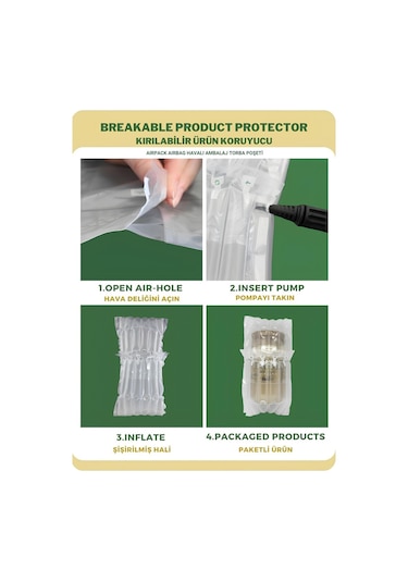 50 Adet-Paket 21x30 cm Airpack Ambalaj Torbası Airbag Havalı Poşet Dayanıklı Paketleme