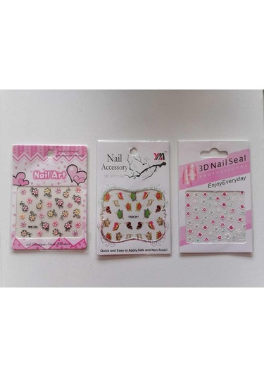 Tırnak Süsleme Sticker 3 Kartela Birden Model4