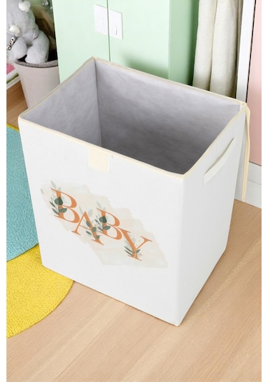 İronika Baby Kapaklı Kutu Dolap İçi Organizer Oyuncak Eşya Çamaşır Saklama Kutusu Düzenleyici Beyaz