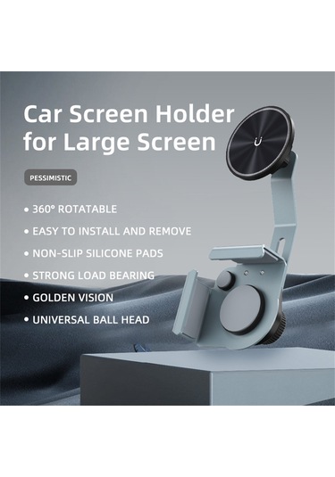 Su7y Tesla Araba Ekran Manyetik Telefon Tutucu Büyük Ekran Araç Montaj Navigasyon Standı Siyah