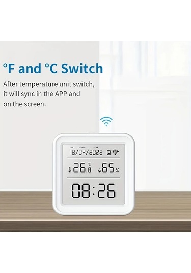 Motion003 24 Saatlik Tuya Akıllı Wifi Sıcaklık Nem Dedektörü Higrometre Sensörü Alexa Google Home Uyumlu