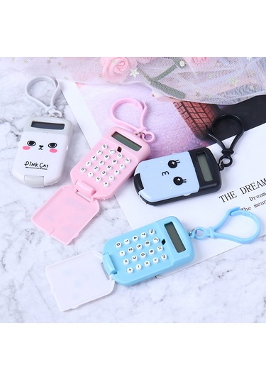 Aubyhe Sevimli Hayvan Desenli Katlanır Mini Hesap Makinesi Taşınabilir Ve Renkli Okul & Ofis Aracı Diğer