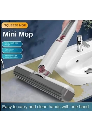 Mrt Bilişim Taşınabilir Mini Otomatik Sıkmalı Mop Seti Yıkanabilir Mini Mop