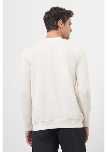 Morven Erkek Basic Dynamic Fit Bisiklet Yaka Sweet Shirt 25ks063010650 Krem