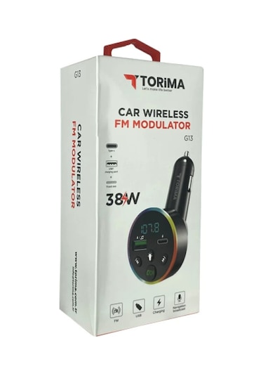 Torima G13 Bluetoot Fm Transmitter Fm Verici 38w Pd Giriş