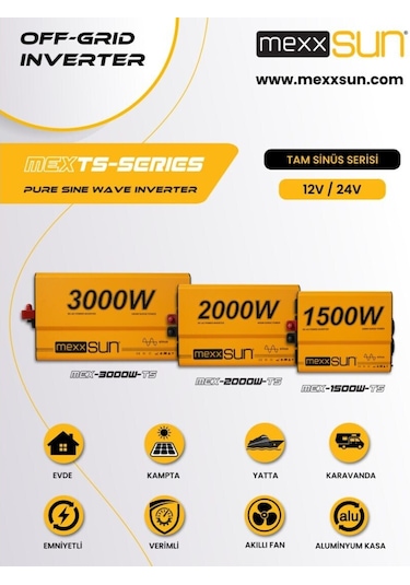 Mexxsun Tam Sinüs 24v 3000w İnverter